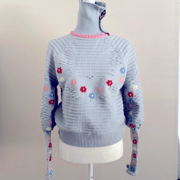 Sweaters - Cottagecore daisy turtle neck sweater